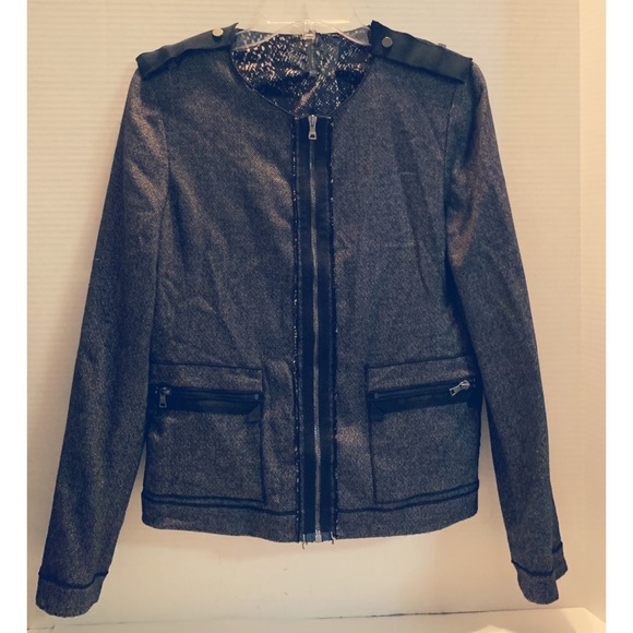 Elie Tahari Jackets & Blazers - Elie TAHARI Tweed B&W Epilate Jacket Zip Pocket 10